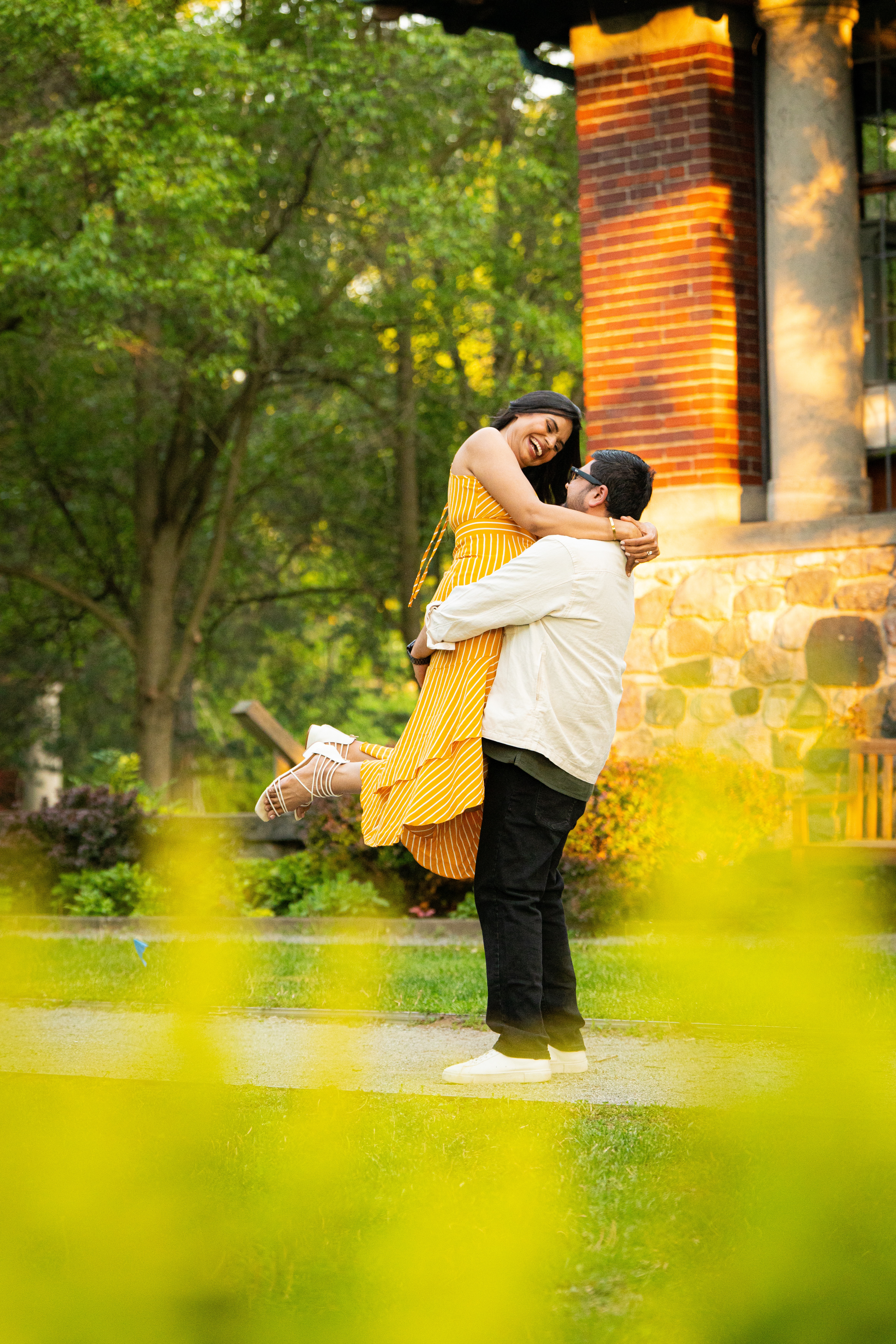 Avisha and Arpan outdoors